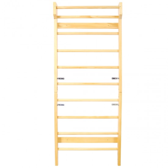 Wooden Swedish Ladder, Stall Bars Set for Physical Therapy & Gymnastics (with Adjustable Pull-up Bar)