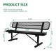 6 ft. Outdoor Steel Bench with Backrest in Black