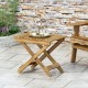 Outdoor Folding Wooden Side Table, Natural, 15 Inch D x 22.75 Inch W x 18.25 Inch H