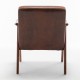 Accent Chair with Microfiber Upholstery and Solid Wood Frame, Classic Mid-Century Modern Living Room Furniture for Extra Seating, Light Brown