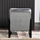 Classic Mid Century Modern Accent Chair with Durable Square Metal Frame, Armchair for Living Room, Bedroom, Home Office in Plush Velvet Upholstery, Grey