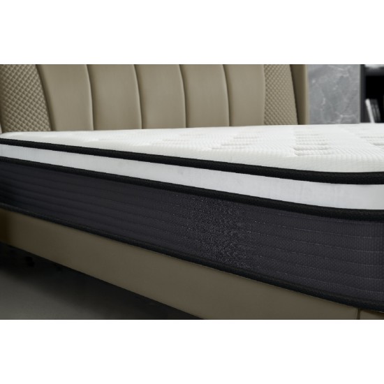 Hybrid 10 Inch Queen Mattress in a Box, Pillow Top Bed Cushion with Breathable and Hypoallergenic Design, Medium Firm for Lumbar Support