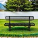 6 ft. Outdoor Steel Bench with Backrest in Black