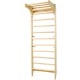 Wooden Swedish Ladder, Stall Bars Set for Physical Therapy & Gymnastics (with Adjustable Pull-up Bar)